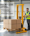Tough Manual Straddle Pallet Stacker Powers Through 2200 Lbs Loads Without Breaking A Sweat Features Hand Hydraulic Pump And 63 Inch Lift Height For Quick Warehouse Workflows Daily with heavy duty steel and ergonomic handle.