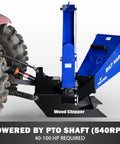 6 Inch 3 Point PTO Wood Chipper For 40-100 HP Tractors Heavy Duty Mulcher With 30 Inch Rotor And Reversible Blades Category 1 And 2 Hitch Rugged Lawn And Farm Debris Shredder For Yard Cleanup attached to tractor