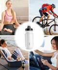 On The Go 550ml Leak Proof Bike Water Bottle With Hands Free Bite Valve shown in various fitness and travel settings