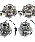 Front And Rear Wheel Bearing And Hub Assembly Kit For AWD Vehicles With Heavy Duty, Long Lasting Performance For Chevy Equinox