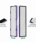 Pet Dander, Hair and Odor Filter C for GermGuardian Air Purifier side view showing nylon paste and sponge edge details