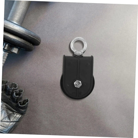 Two Pack Heavy Duty Swivel Lifting Pulley Wheel For Cable And Rope Systems Perfect For Gym Equipment Bearing Wheel For Fitness Machines And Strength Training Resistance Workouts Rehab Exercises, black pulley with eye bolt