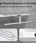 Anti Rust Aluminum Double Roll Toilet Paper Holder with Built In Shelf for Phone Keys and Essentials Self Adhesive or Screw Mount No Drill Bathroom Organizer in Silver Finish visible on wall with mount detail