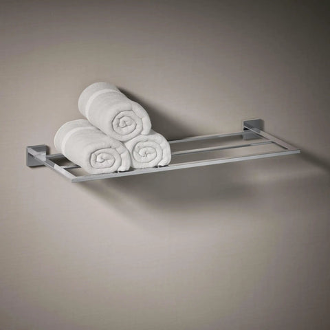 Hotelier Towel Rack With Upper Shelf And Towel Bar 24 Inch Shelf Premium Metal Construction For Durability Corrosion Resistant