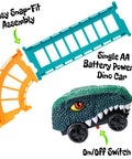 Rex Racer Dino Race Track Set with motorized dino car and snap-fit modular track pieces.