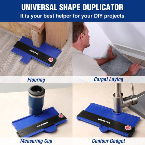 Connectable Contour Gauge Set With Lock For 10 Inch And 20 Inch Precision Shape Duplication Dual Size Profile Duplicator For DIY Woodworking Projects Like Furniture Flooring Tile And Auto Body Templates Easy Locking And Seamless Splicing in flooring, carpet, cup, and pipe uses