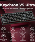 Premium 96 Percent Wireless Mechanical Keyboard With Kickass 8000Hz Polling Rate Hot Swappable Red Switches Dope Rgb Lighting Crisp Pbt Keycaps For Serious Gamers Everywhere, shown from above with RGB lighting.