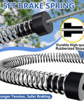 Close-up of 6.5 ft brake spring component from Backyard Zip Line Kit 120Ft And 150Ft For Kids And Grownups Up To 380 Lbs
