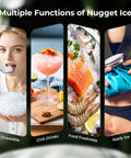 Multiple functions of Countertop Nugget Ice Maker With High Output 33 Lbs Per Day Automatic Ice Dispenser Self Cleaning Portable Ice Machine