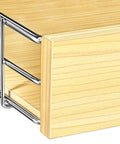 Smooth Operator Slide Out Cabinet Organizer Pull Out Drawer With Polished Chrome Finish And Laminated Wood edge detail.