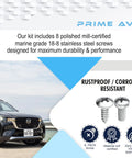 Stainless Steel License Plate Screws Set For Front And Rear Use, Rust Proof And Durable, Marine Grade Fasteners, Mazda Compatible
