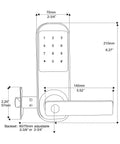 Technical diagram of Bluetooth Digital Door Lock With Code Card And App Unlock Works With Alexa Voice Control Hub Required