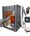 Resin 3D Printer Enclosure With Adjustable Vent Kit For Odor Control And UV Blocking Window See Through Design For Anycubic Photon Mono Elegoo Saturn Mars 3 And 4 Creality Halot Series Printers, showing enclosure with clear window and vent tube