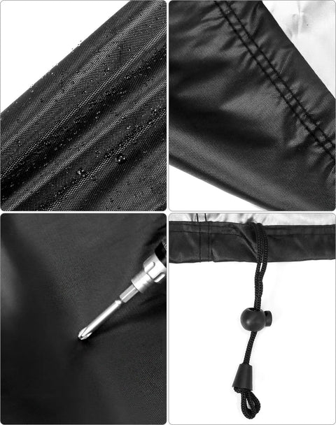 Close-up of Universal Planer Dust Cover For Table Saw And Miter Saw Protection Heavy Duty Oxford Fabric with waterproof feature.