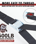 12 Foot By 1 Inch Lashing Straps 6 Pack Cargo Tie Down Straps No Hooks Needed With Carry Bag Working Load Limit 200 Lbs