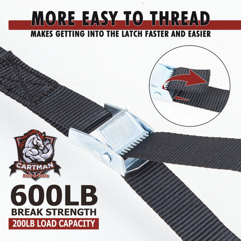 12 Foot By 1 Inch Lashing Straps 6 Pack Cargo Tie Down Straps No Hooks Needed With Carry Bag Working Load Limit 200 Lbs
