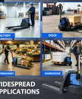 Heavy Duty 4400 Lb Capacity Electric Pallet Jack With Dual Safety System And Emergency Reverse Switch For Tough Warehouse Jobs and dock use.