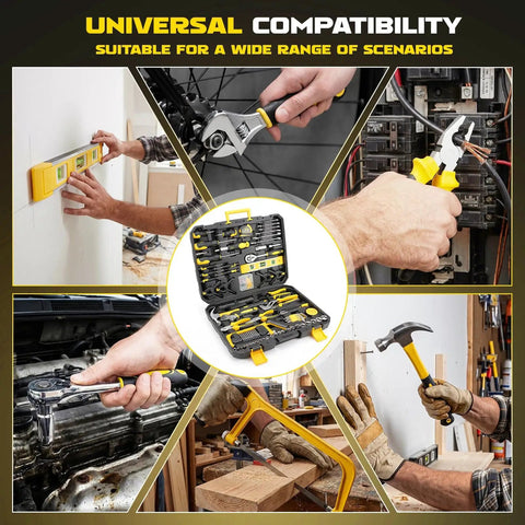 155 Piece Household Hand Tool Set With Toolbox Chrome Vanadium Construction Portable Grab And Go Home Repair Kit for garage and DIY