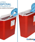 5 Quart Sharps Container 3 Pack For Home And Professional Use With Horizontal Drop Lid And Dual Levers For Safe Biohazard Needle And Syringe Disposal CDC Certified red sharps container