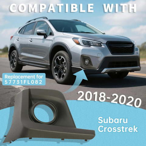 Right Side Fog Light Bezel For 2018 2020 Subaru Crosstrek Front Right Passenger Side Replacement Trim Cover With Fog Light Hole Direct Fit For SU1039121 57731FL082 Black Plastic Rugged And Easy To Install