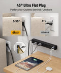 Must-Have Dope Fireproof Surge Protector Power Strip With Mountable Design 5 AC Outlets And 3 Smart USB Ports shown behind furniture