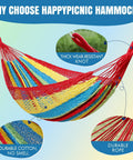 Handwoven Mayan Hammock With Carry Bag Big Family Size Portable Rope Hammock colorful multicolor for two people