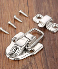 Vintage Style Key Hasp Lock For Jewelry Boxes And Suitcases, Durable Zinc Alloy Hardware, Antique Drawer Latch Toggle Buckle Clasp