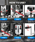 Explained usage steps for Dual Operation Wire Stripper Machine With Hand Crank And Drill Drive for Scrap Copper Cable Recycling.