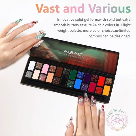 24 Color Solid Gel Nail Polish Kit With Detachable Pro Brush For Ombre Nails No Spill Hema Free Formula Perfect For Christmas NYE