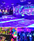 Glow party with Two Pack LED Black Light Bar Set for Glow Parties IP65 Waterproof Ultraviolet Lights 385 to 400 Nm effect