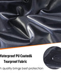 Close-up of black waterproof PU coated fabric for All Weather Outdoor Furniture Cover Waterproof Heavy Duty 600D Built To Last