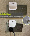 Six Pack Plug In LED Night Lights With Dusk To Dawn Sensor showing white wall placement without blocking other sockets