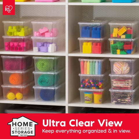 Top Shelf 20 Pack Clear Storage Bins With Secure Lids, Heavy Duty Stackable 6 Quart Plastic Containers Perfect For No Fuss Organization And Clutter Free Homes, Made In Usa
