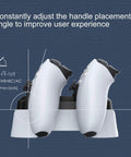 Dual Controller Charging Station With LED Indicator And Safe Fast Charge Dock for two game controllers on white stand