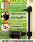 Easy installation of Heavy Duty Cane Bolt Gate Drop Rod Stopper for Wood Metal Vinyl Fences, Ground Pin Latch Keeps Gates Secure, Black