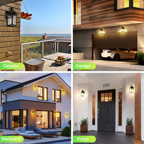 Exterior Outdoor Light Fixture With Motion Sensor Waterproof Wall Mount Sconce For House Patio Garage Balcony No Fuss Two Pack Dusk To Dawn Lighting Energy Smart And Motion Activated