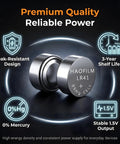 Rock Solid Lr41 Button Cell Batteries 10 Pack Alkaline Power Cells Compatible Ag3 392 384 Sr41, leak-resistant design, 1.5V output.