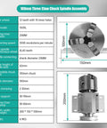 No Powered Multi Function Lathe Chuck Spindle Assembly With 3 Jaw 100mm Chuck for CNC Lathe Grinder and Table Saw