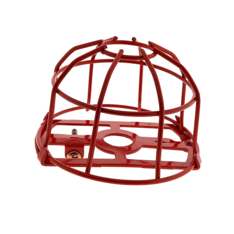 Heavy Duty Fire Sprinkler Head Guard For 1/2 Inch Exposed Systems, industrial red steel construction, protective design.