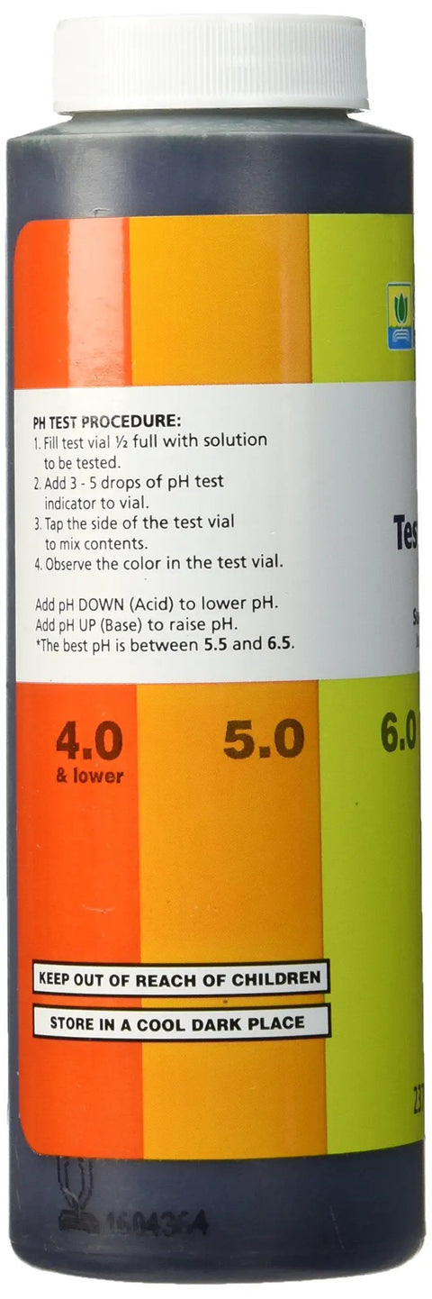 Hydroponics pH Test Indicator 8 Ounce For Nutrient Solutions No Fuss No Brainer Color Change Drops Kit Easy To Use With Clear Color Guide To Dial In Your pH Balance bottle