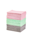 Ultra Soft Microfiber Cleaning Cloths 24-Pack For Cars And Glass, Streak Free And Lint Free, Pro Grade Absorbent And Washable, green gray pink 16x12 inch towels