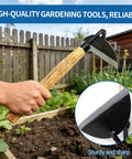 Japanese Garden Hand Hoe Sickle For Weeding And Cultivation With Sharp Blade Edge Durable 12.5 Inch Tool Beige in use