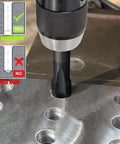 7 Piece Nitriding Coated Spiral Point Tap Set M3 To M12 for through hole tapping in metal with drill and diagram