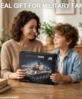Panther Tank WW2 Military Building Set With 937 Pieces Ultra Detailed Collectible German PzKpfw V Army Model Kit box held by child and adult