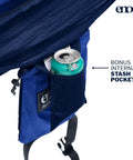 DoubleNest Lightweight Camping Hammock For 1 To 2 People With 400 Lb Capacity, 9.5 Ft Long, showing stash pocket