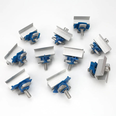 Adjustable Solar Panel Mounting Bracket Clamps Kit For Aluminum Roof Mount Wide Mid Clamps arrangement view