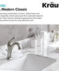 Arlo Single Handle Basin Bathroom Faucet With Lift Rod Drain And Deck Plate Spot Free All-Brite Stainless Steel Finish in bathroom
