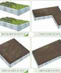 Galvanized Raised Garden Beds 3 Pack 8x4x1 Ft Each With Overlapping Four Inch Panels And Two Row Screws showing various configurations.