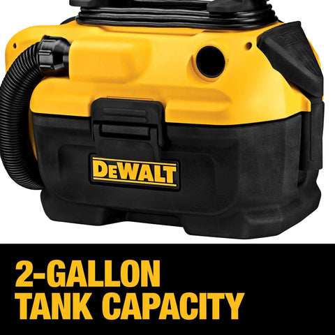 Go-To 20V Max Cordless and Corded Wet Dry Vacuum With 2 Gallon Tank, HEPA Filter, Wide Nozzle, Shop Vac That Really Gets It Done