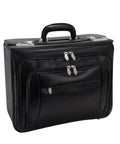 Patented Detachable Wheeled 17 Inch Leather Catalog Briefcase Workhorse With Top Grain Cowhide Built In Laptop Sleeve File Divider